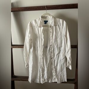 White Button-Up Shirt 100% Linen
